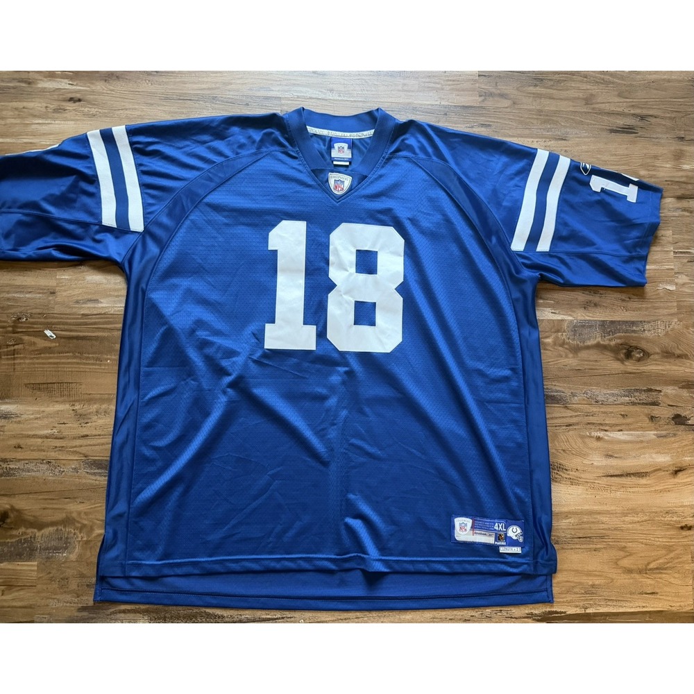 VTG Reebok NFL Equipment Men's Blue Colts Peyton Manning Jersey Size 4XL